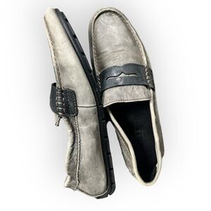 Born Andes Gray Black Leather Loafer Size 10.5